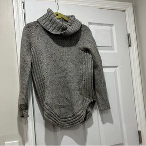Cynthia Rowley Gray Ribbed Cowl Neck Sweater